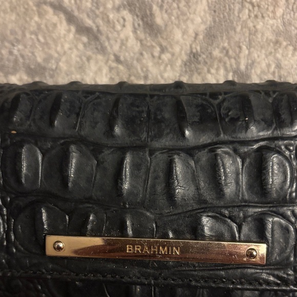 Brahmin Black Embossed Leather Clutch - Picture 2 of 4